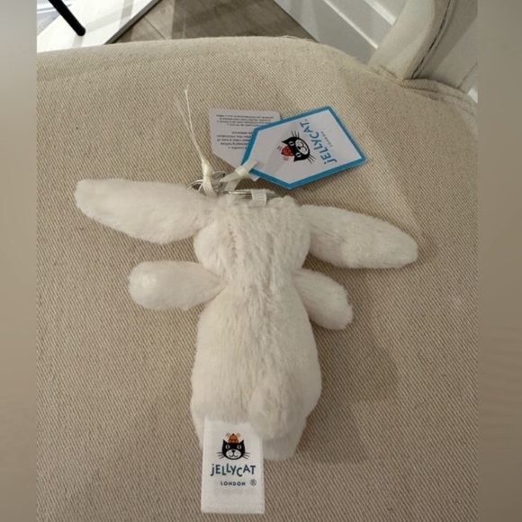 NWT Retired RARE mini bashful bunny keychain Authentic Cream - Picture 2 of 10